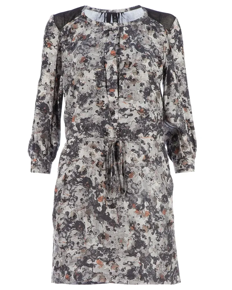 Edun blotchy print shift dress - Schwarz Schwarz