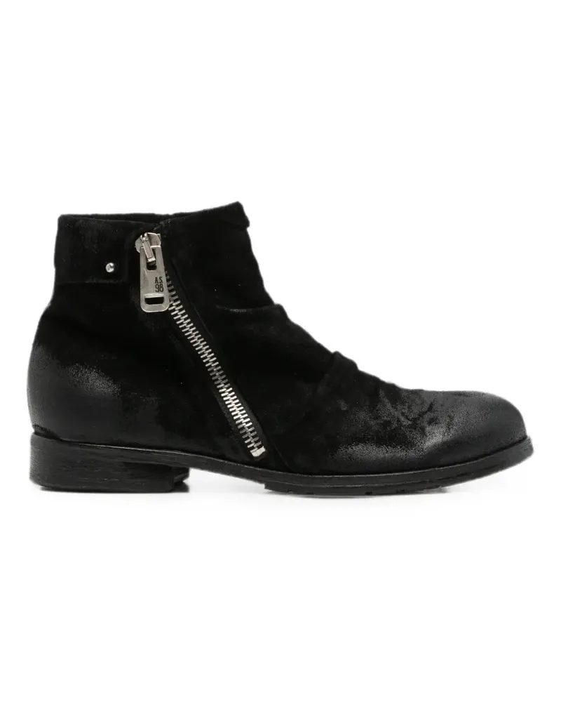 A.S.98 Clash Stiefeletten mit Reißverschluss - Schwarz Schwarz