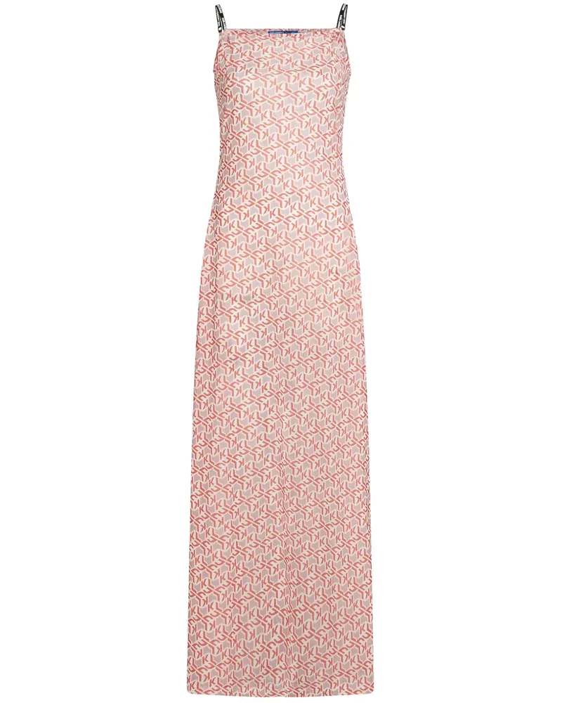 Karl Lagerfeld Kleid mit Monogramm-Print - Rosa Rosa