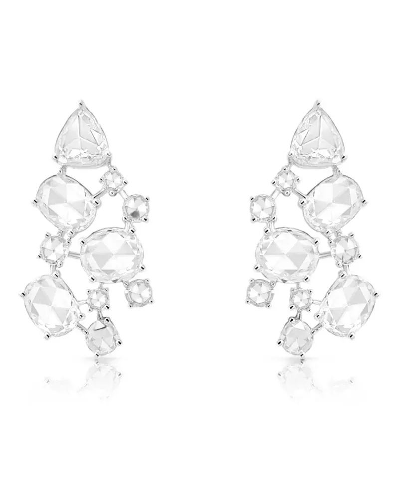 HYT Jewelry Hängeohrringe mit Diamanten im Rosenschliff - Silber Silber