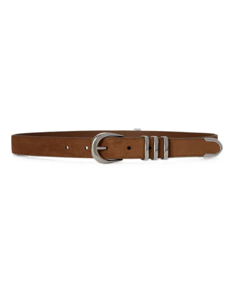 Ralph Lauren metal-keeper suede belt - Braun Braun