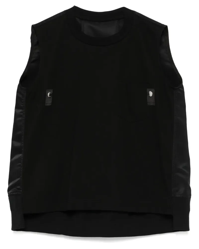 Sacai Weste mit Kontrasteinsatz - Schwarz Schwarz