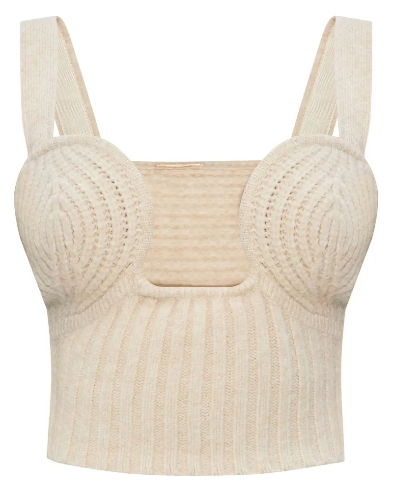 Cult Gaia Oberteil aus Häkelstrick - Nude Nude