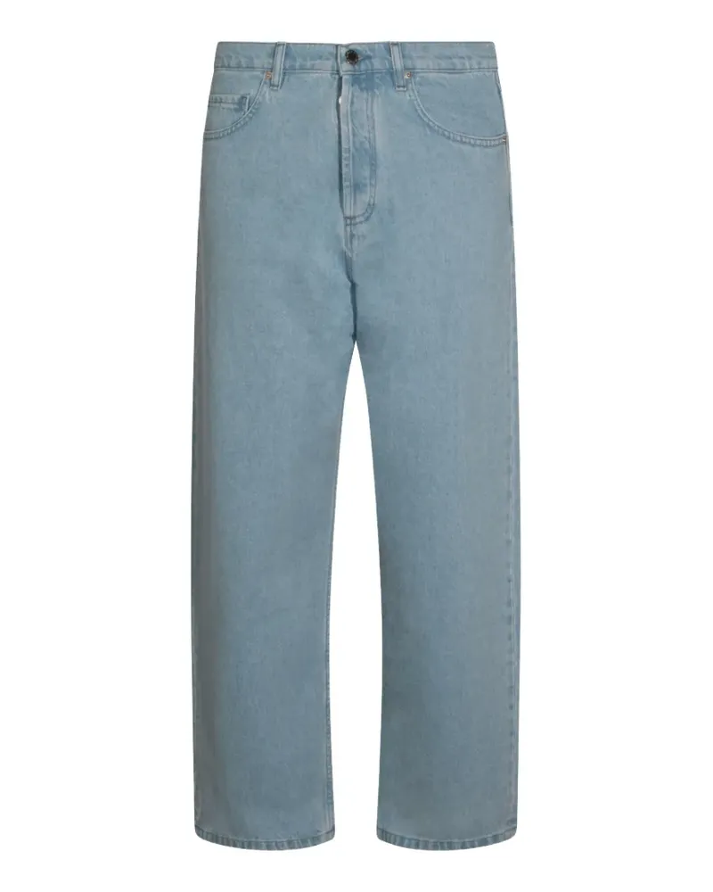 Kitsuné logo-patch wide-leg jeans - Blau Blau