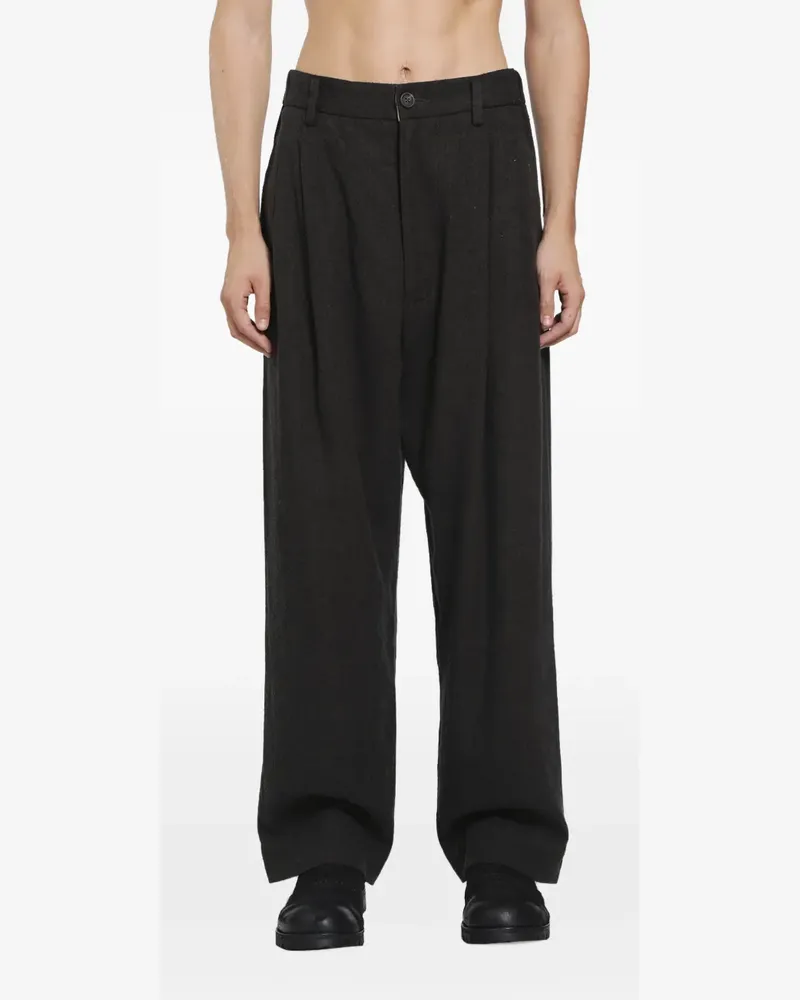 Ziggy Chen Bundfaltenhose mit tiefem Schritt - Braun Braun