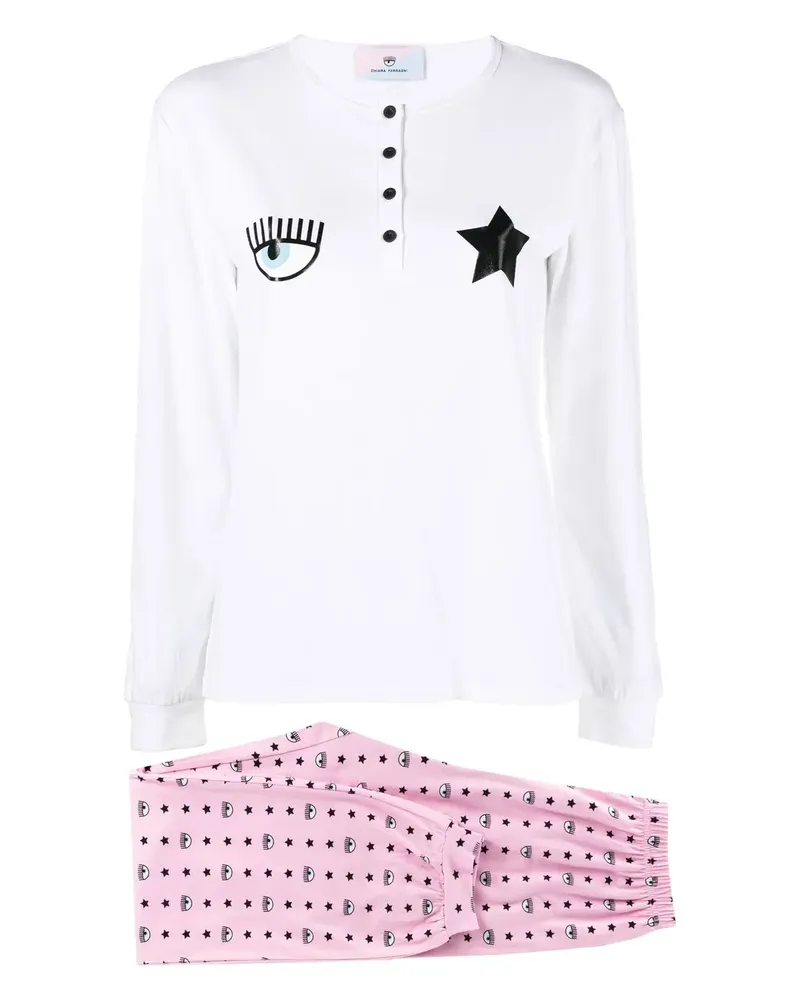 Chiara Ferragni Pyjama mit Print - Weiß Weiß