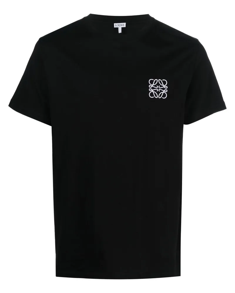 Loewe T-Shirt mit Anagram-Stickerei - Schwarz Schwarz