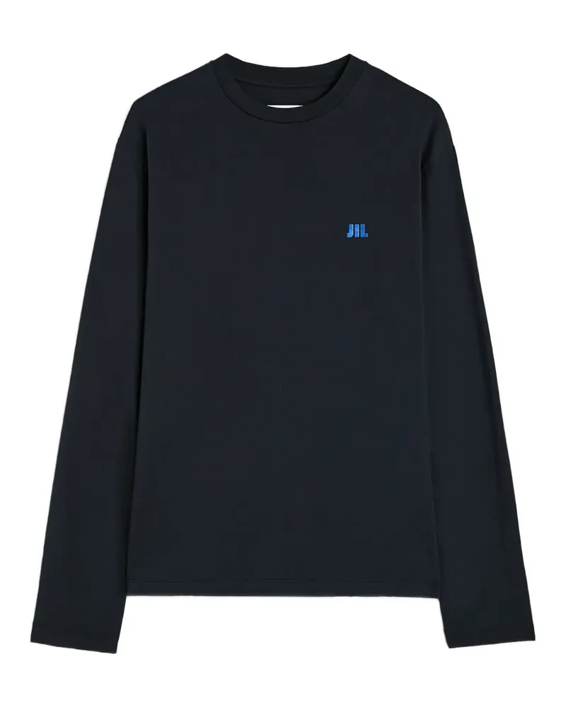 Jil Sander Langärmeliges Sweatshirt mit Logo-Stickerei - Blau Blau