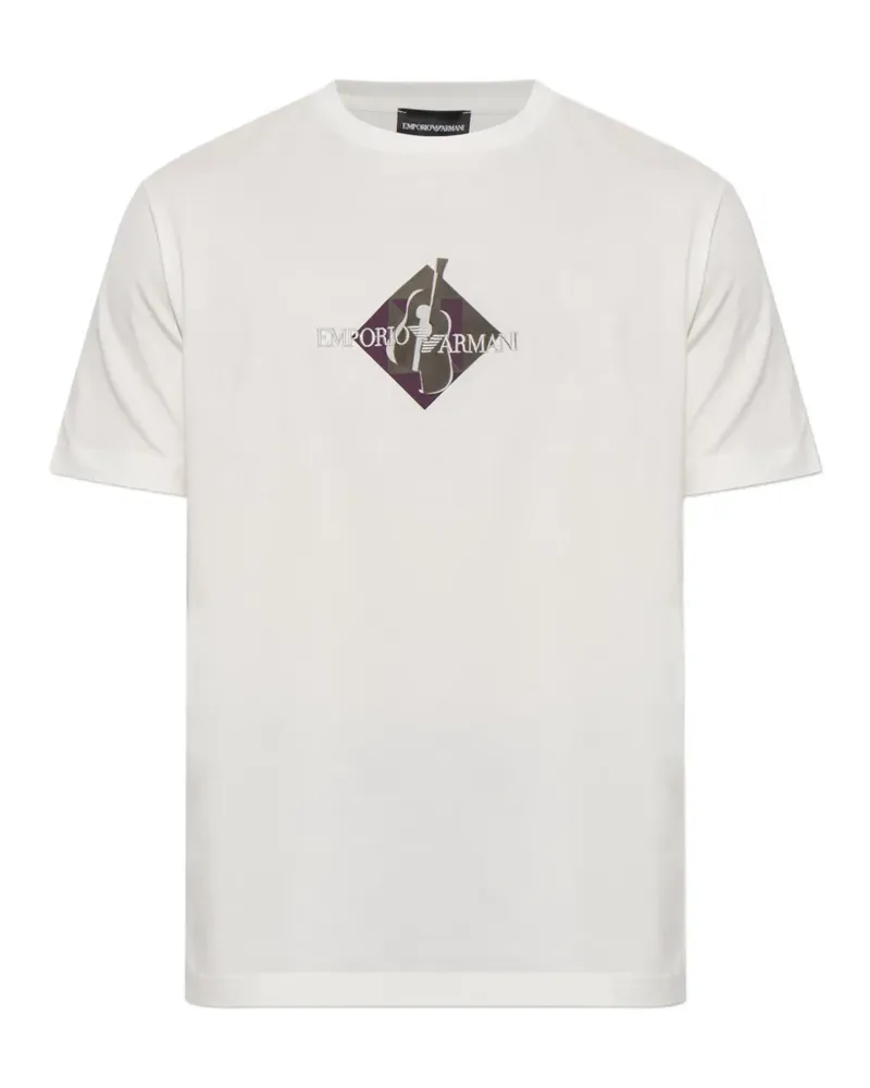 Emporio Armani embroidered-logo T-shirt - Weiß Weiß