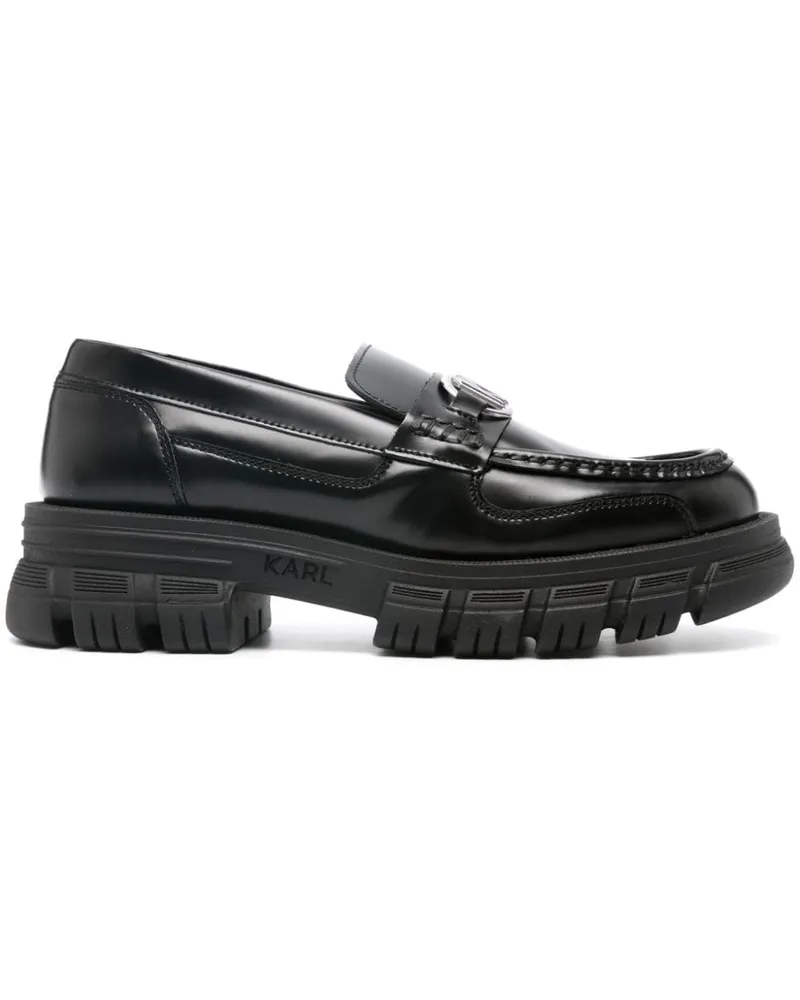 Karl Lagerfeld Loafer mit Logo-Schild - Schwarz Schwarz