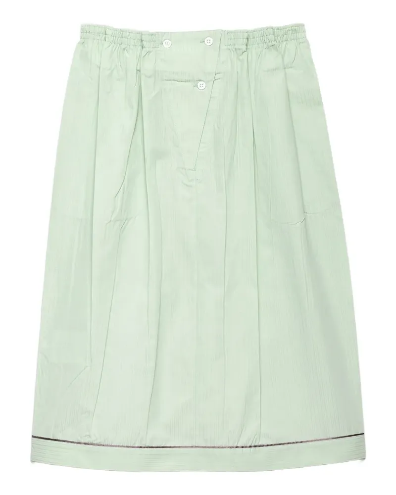 Prada Geraffter Midirock mit Knöpfen - Braun Braun