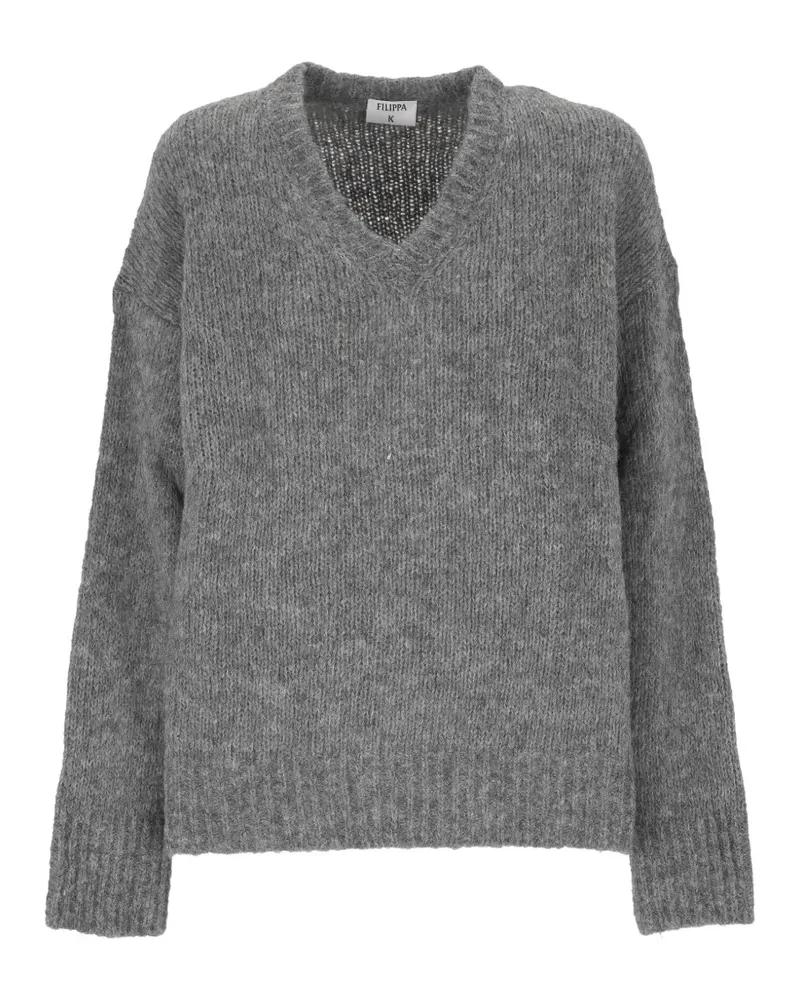 Filippa K V-neck knitted sweater - Grau Grau