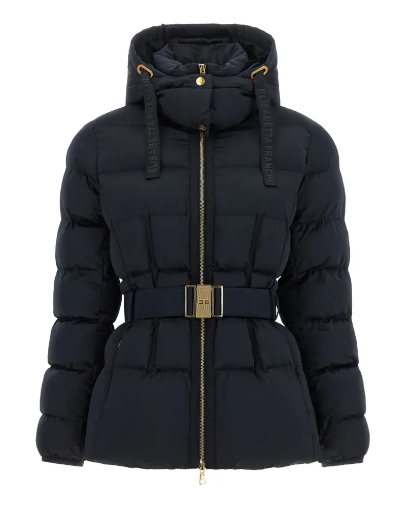 Elisabetta Franchi down jacket in voile fabric - Schwarz Schwarz