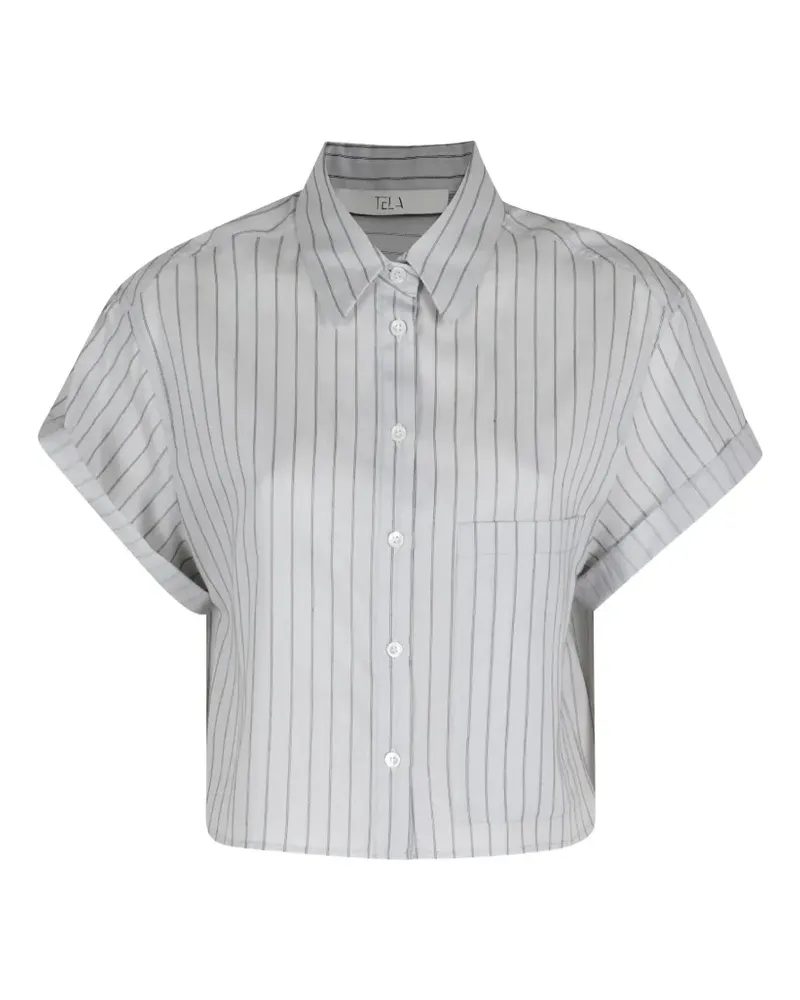 TELA Rocky stripe short-sleeve top - Grau Grau