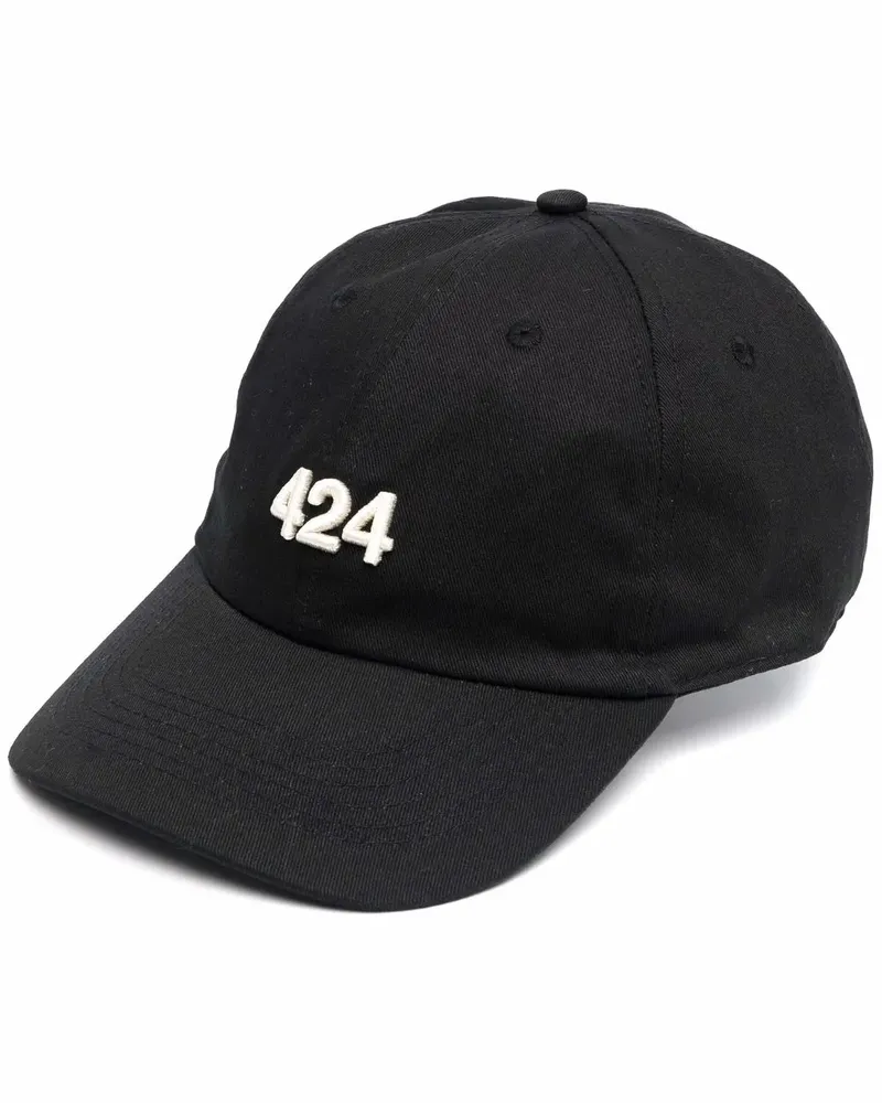 FourTwoFour on Fairfax Baseballkappe mit Logo-Stickerei - Schwarz Schwarz