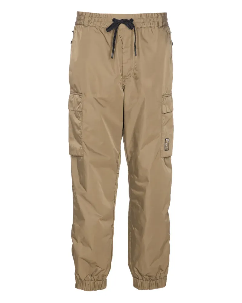 Moncler elasticated logo-patch trousers - Braun Braun
