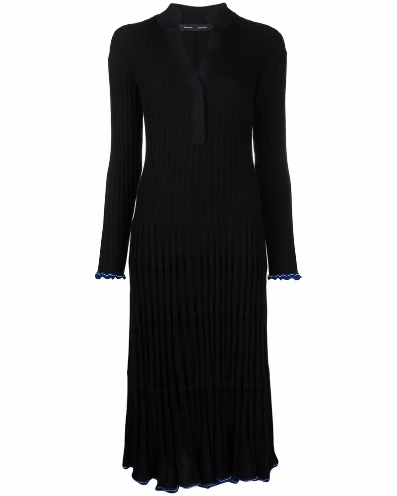 Proenza Schouler Kleid mit V-Ausschnitt - Schwarz Schwarz