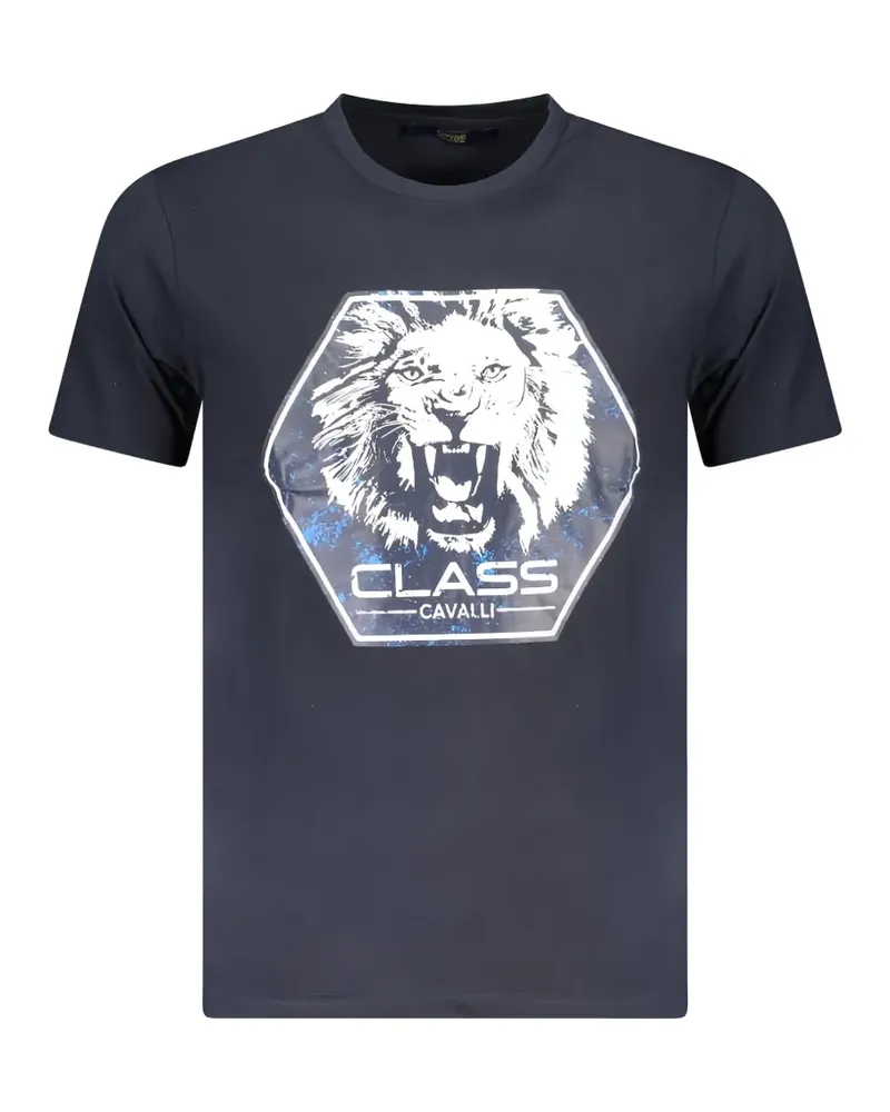 Roberto Cavalli T-Shirt mit Löwen-Print - Blau Blau