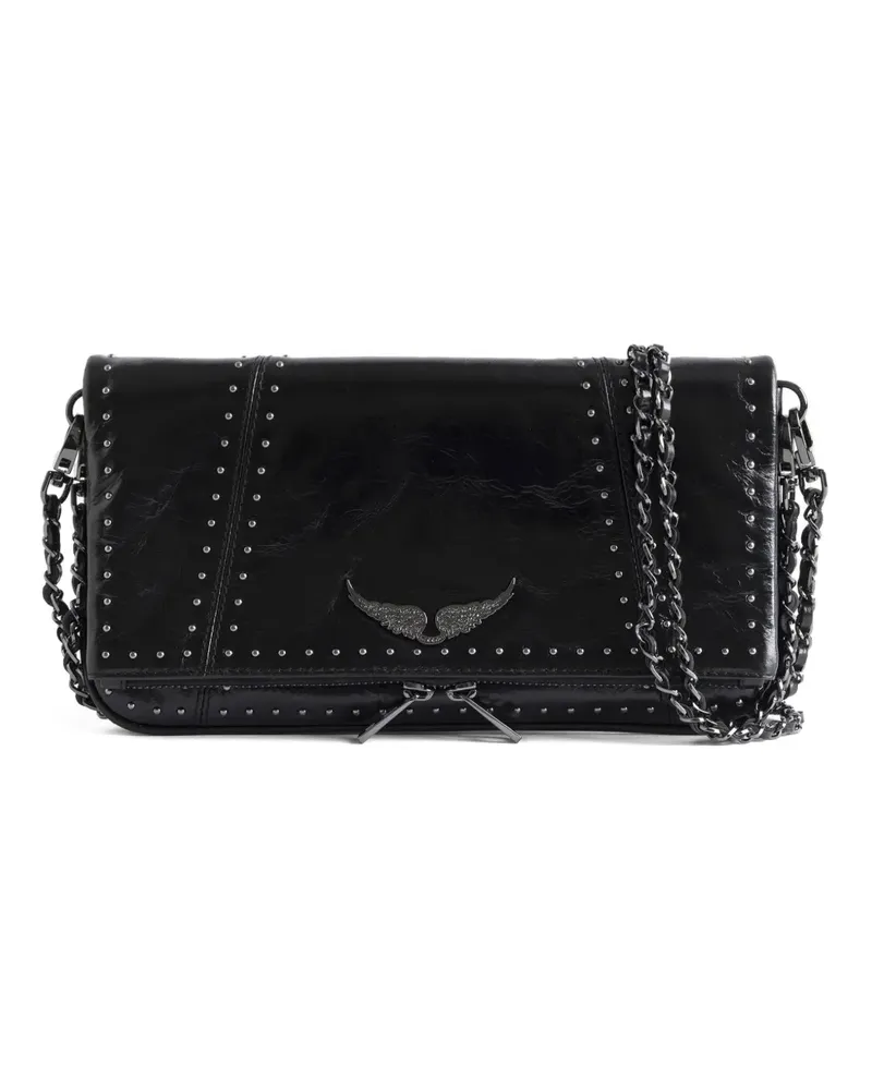 Zadig & Voltaire Rock Vintage Clutch mit Nieten - Schwarz Schwarz