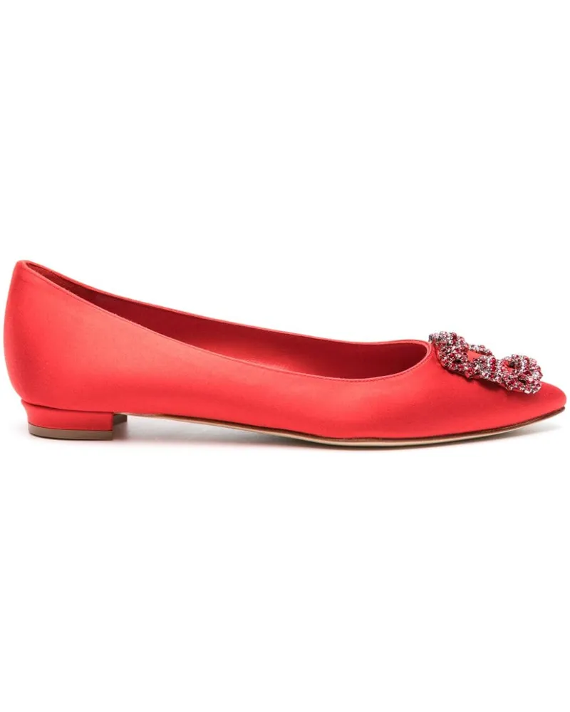 Manolo Blahnik Hangisi Ballerinas 10mm Rot