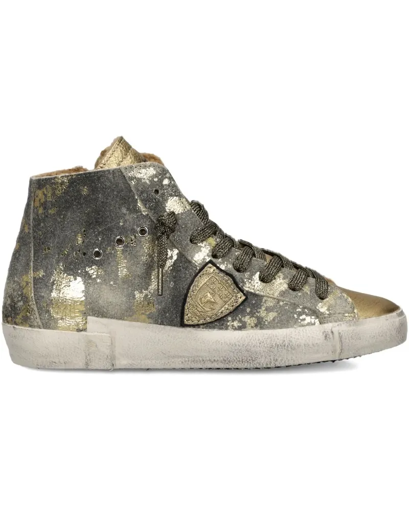 Philippe Model High-Top-Sneakers im Metallic-Look - Gold Gold