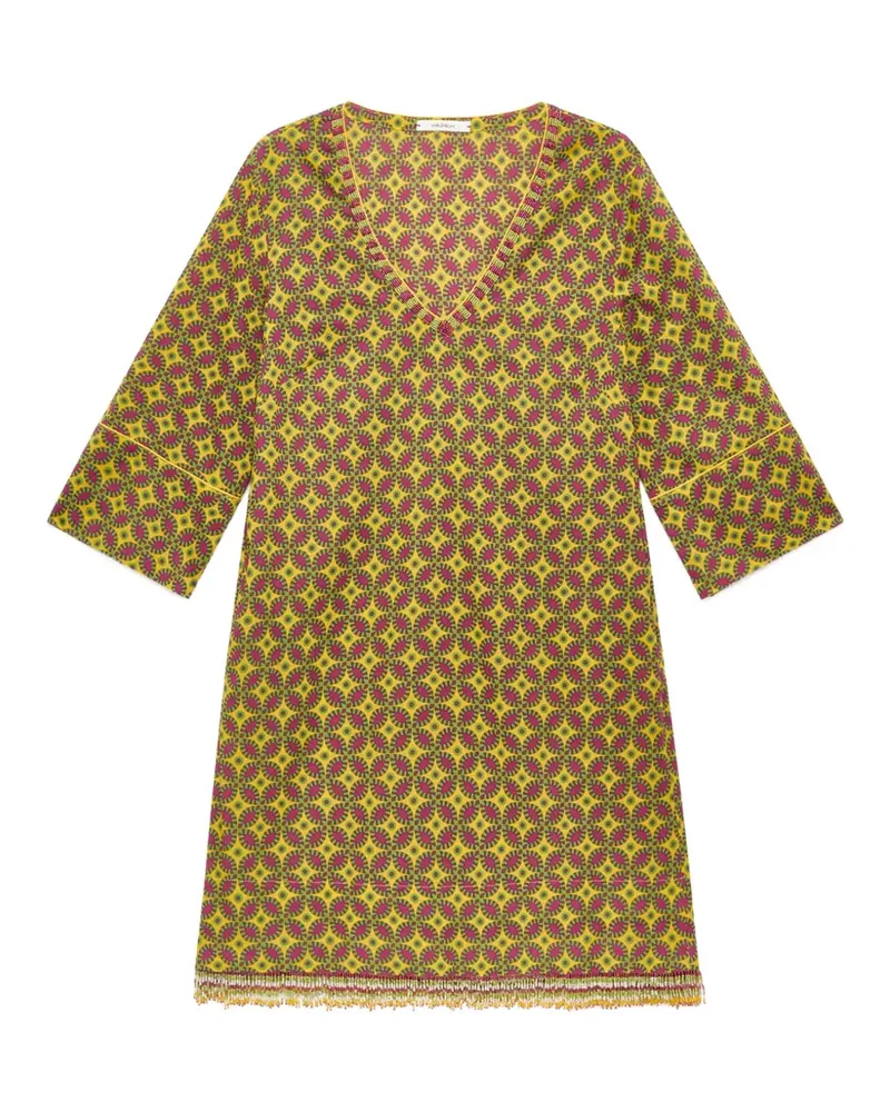Maliparmi Perlenverziertes Minikleid mit geometrischem Print - Gelb Gelb