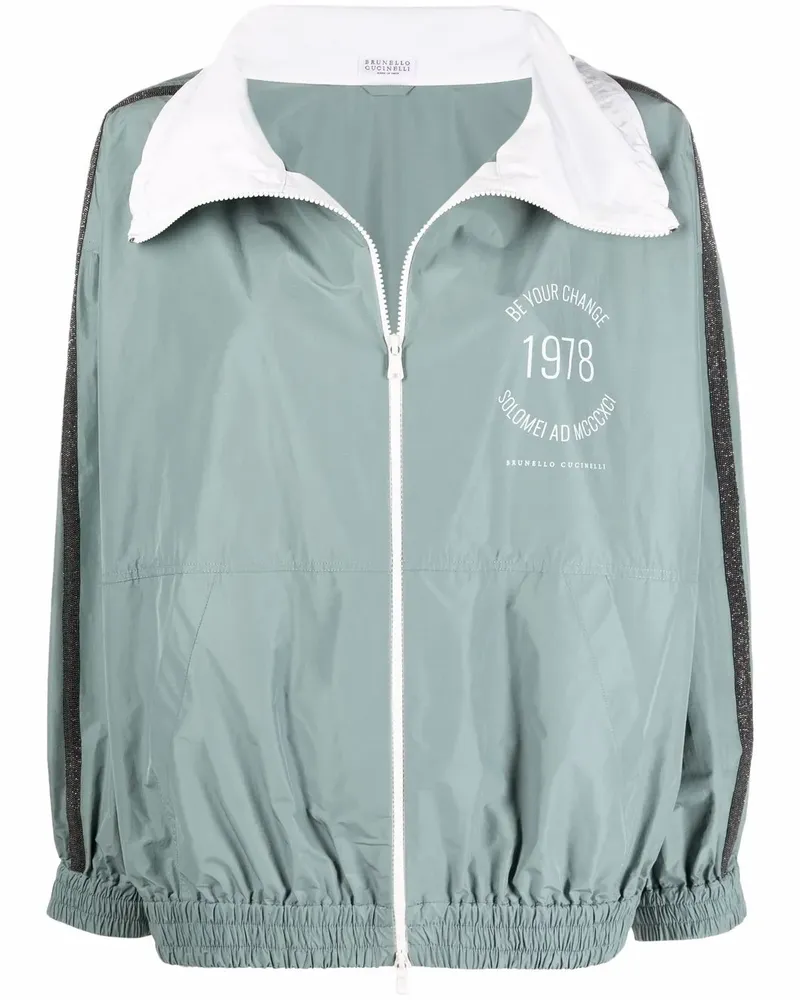 Brunello Cucinelli Leichte Jacke mit Reißverschluss - Grün Grün