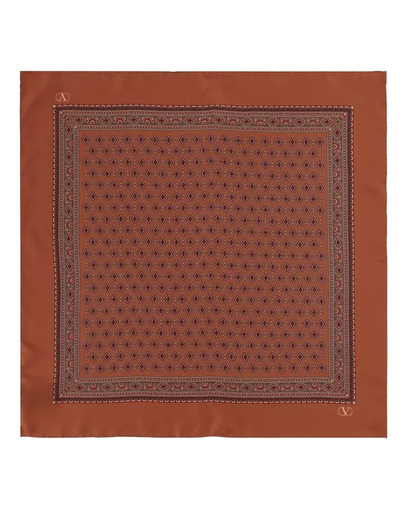 Valentino Garavani V-logo geometric-print scarf - Rot Rot