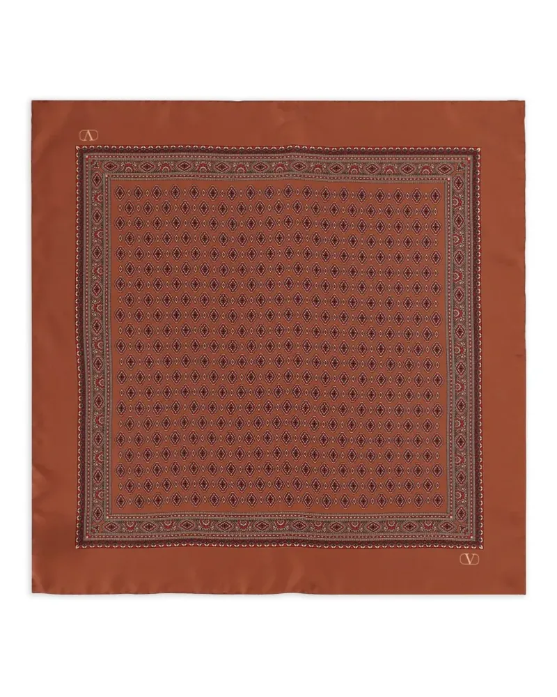 Valentino Garavani V-logo geometric-print scarf - Rot Rot