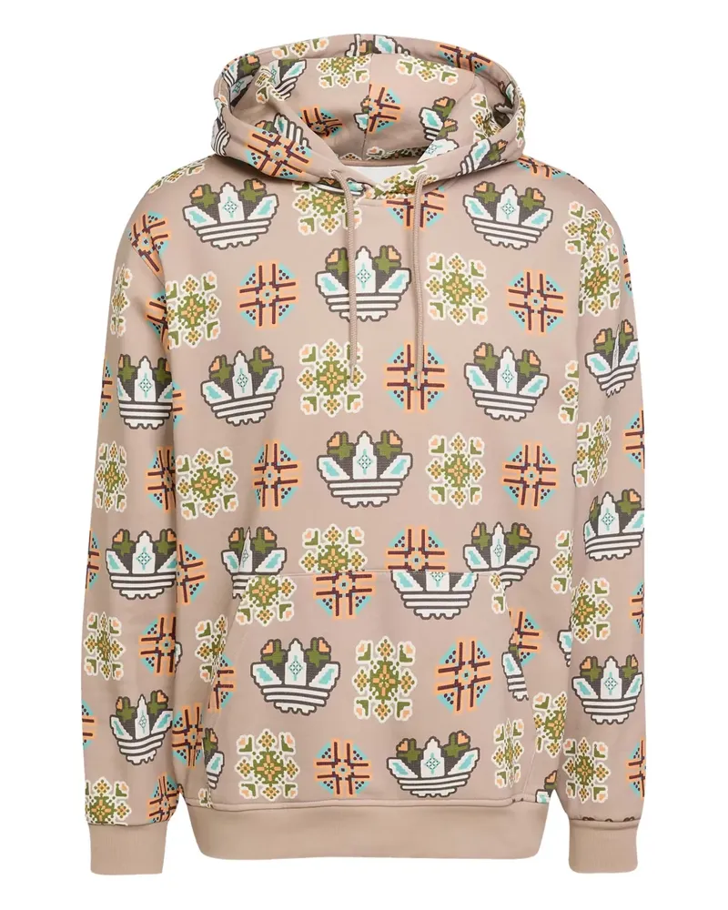 adidas Hoodie mit Logo-Muster - Nude Nude