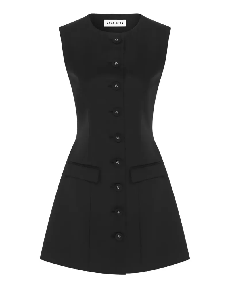 Anna Quan Sofia button-front mini dress - Schwarz Schwarz