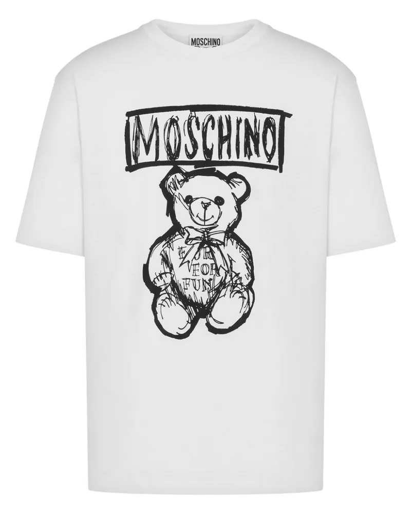 Moschino T-Shirt mit Teddy - Weiß Weiß
