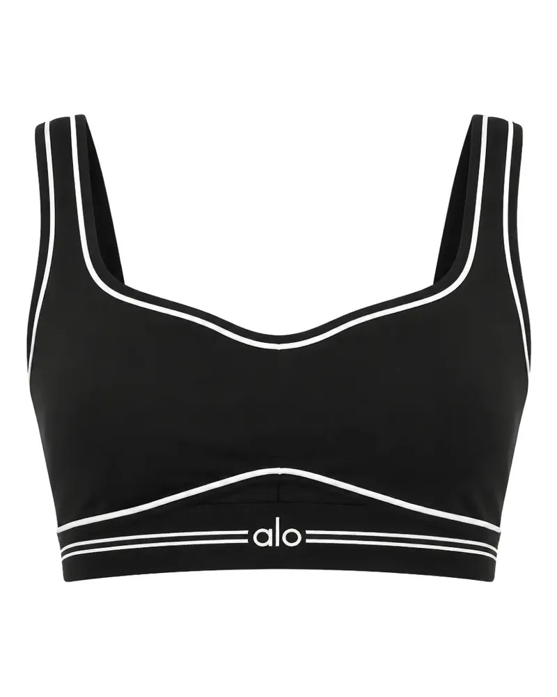 alo Sport-BH mit Logo - Schwarz Schwarz