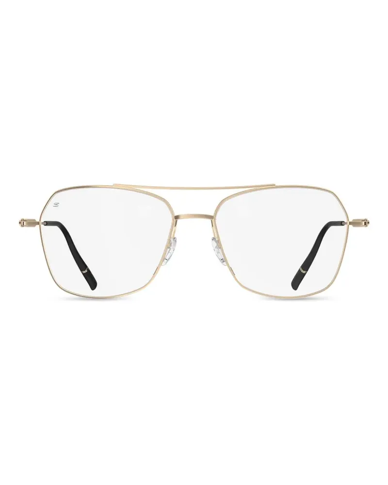 Silhouette Pure Visionary geometric-frame glasses - Gold Gold