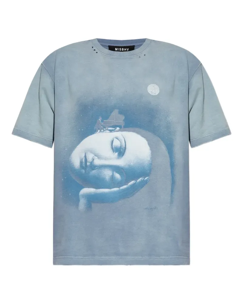 MISBHV graphic-print distressed T-shirt - Blau Blau