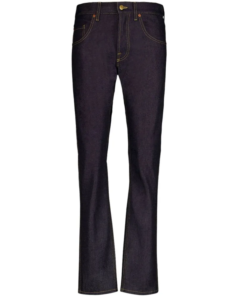 Gucci Tapered-Jeans mit Kontrastnaht - Blau Blau