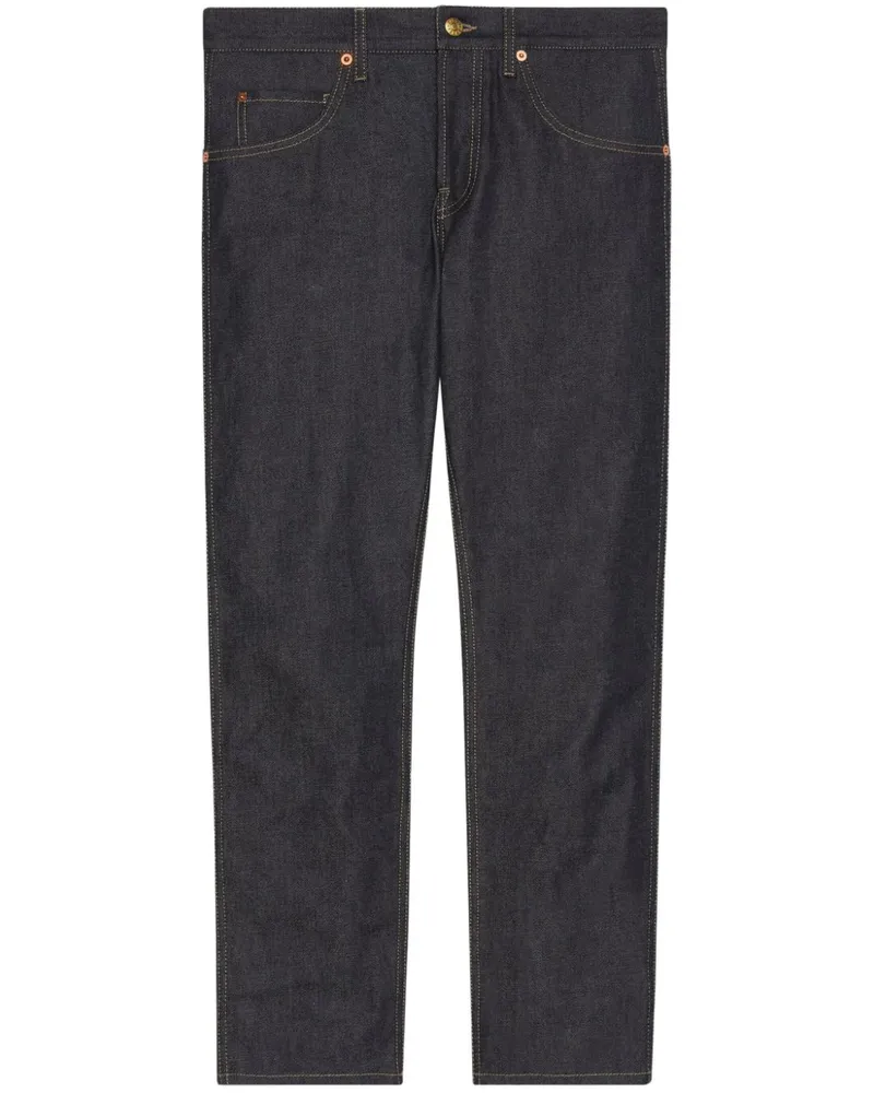 Gucci Tapered-Jeans mit Kontrastnaht - Blau Blau