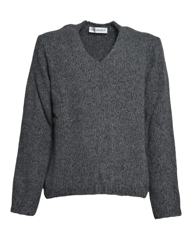 Our Legacy V-neck knitted sweater - Grau Grau