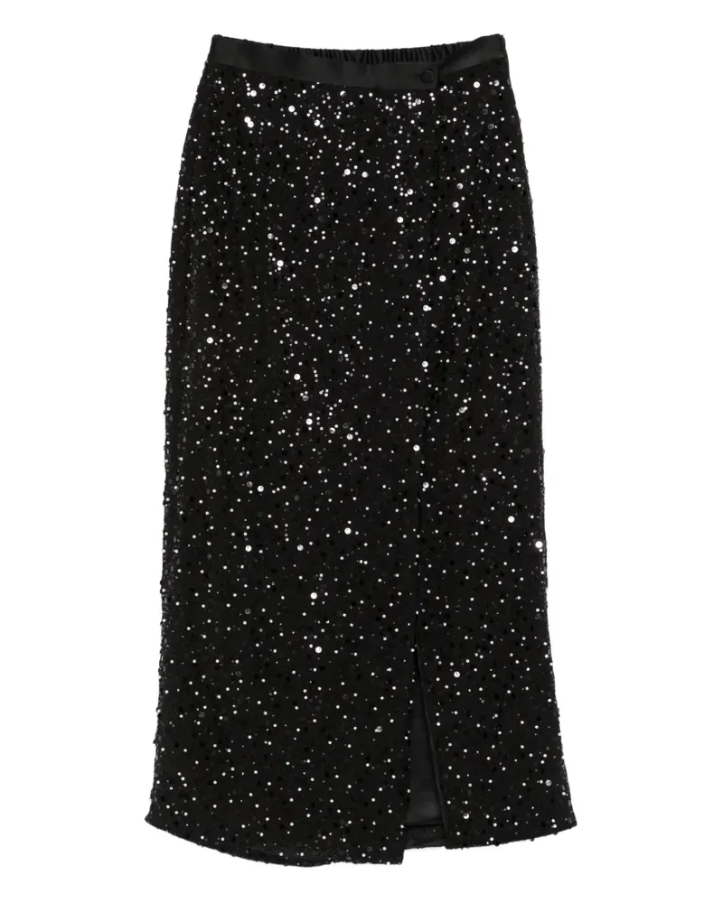 Emporio Armani sequin-embellished midi skirt - Schwarz Schwarz