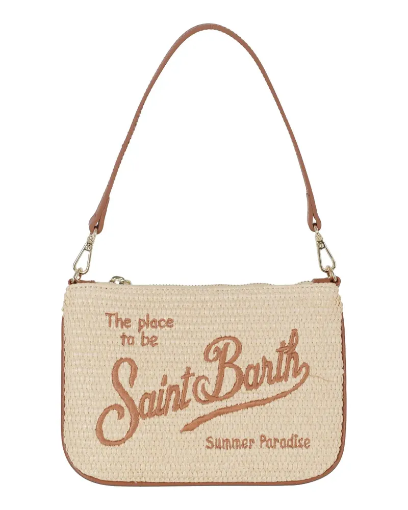 MC2 Saint Barth mini Parisienne logo-embroidered clutch bag - Nude Nude