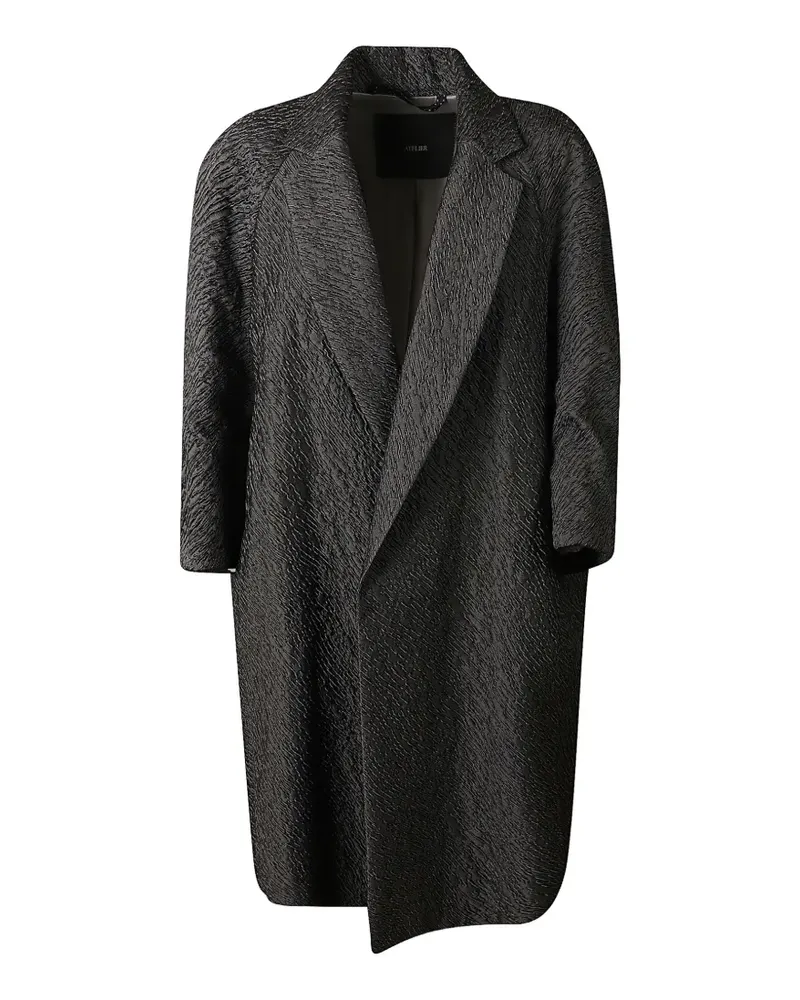 Max Mara jacquard-effect notch-lapel coat - Grau Grau