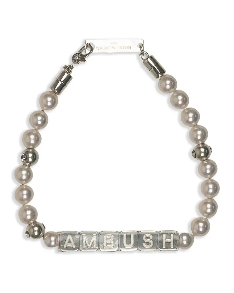 AMBUSH Pearl Letterblock Armband - Silber Silber