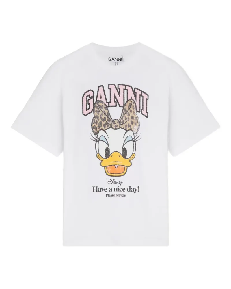 Ganni x Disney T-Shirt mit grafischem Print - Weiß Weiß