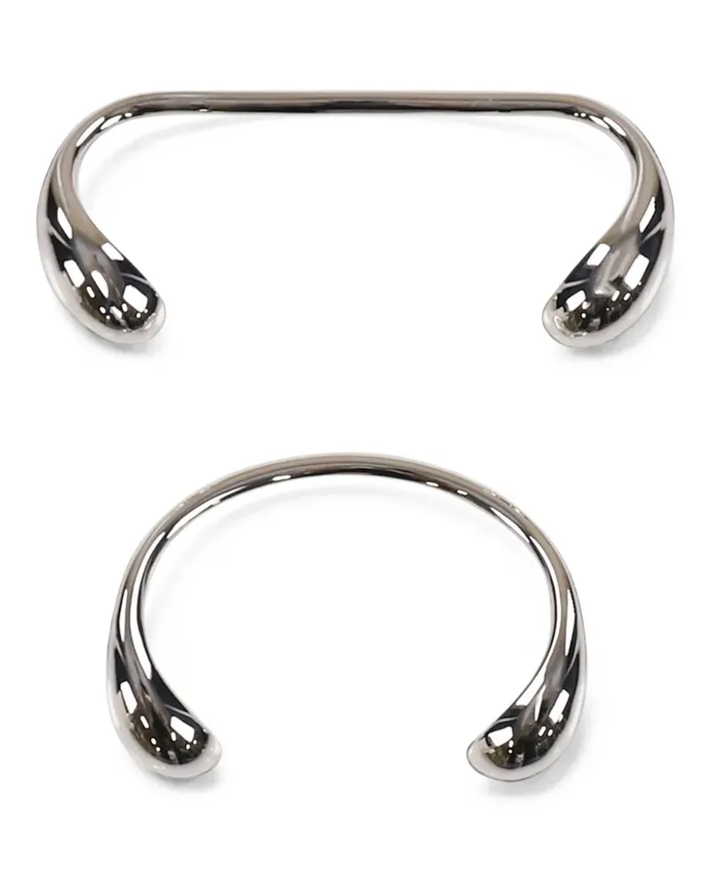 Hugo Kreit Serti sculptural-cuff bracelet set (set of two) - Silber Silber