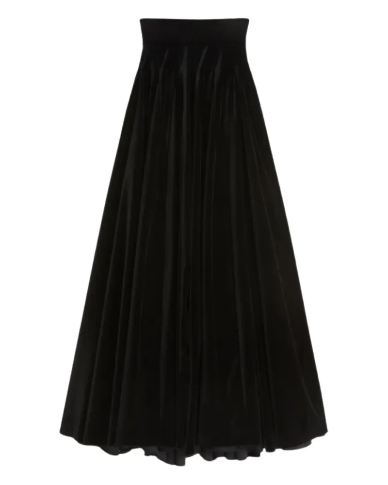 Max Mara Bartolo pleated velvet skirt - Schwarz Schwarz