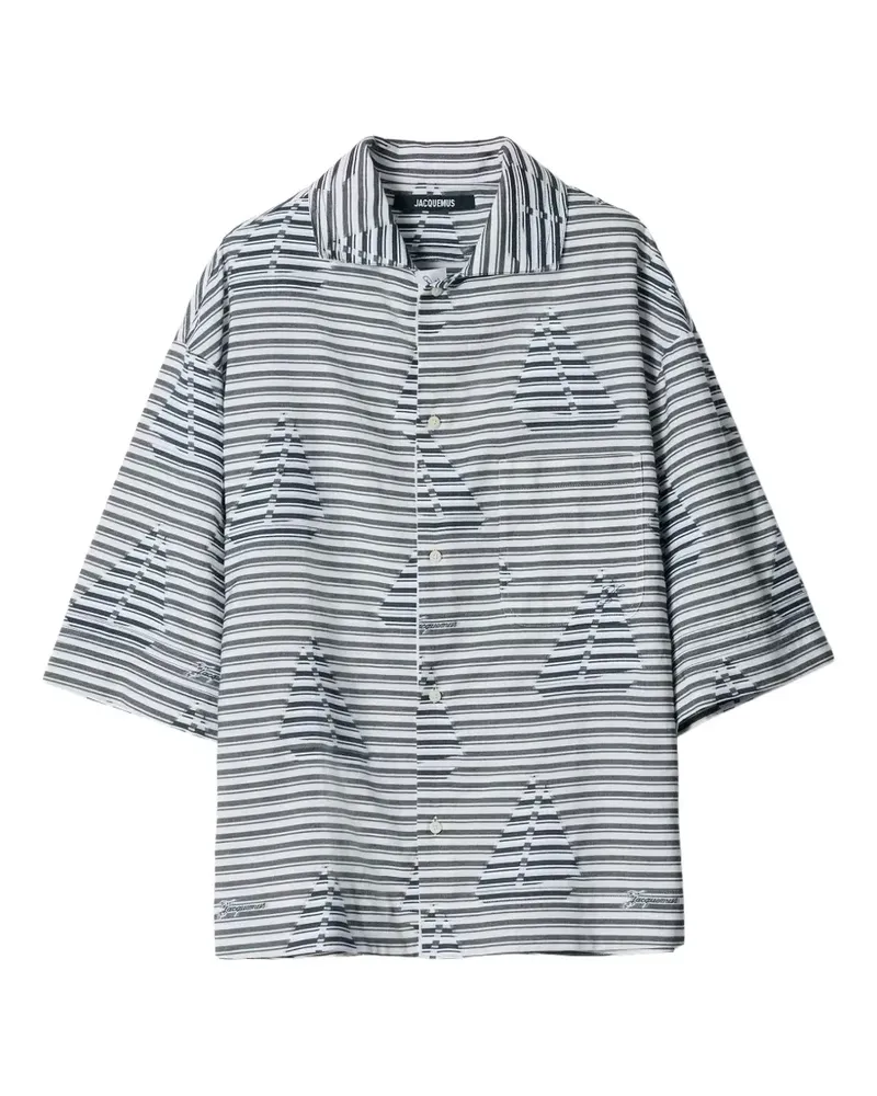 Jacquemus sail-print striped shirt - Weiß Weiß
