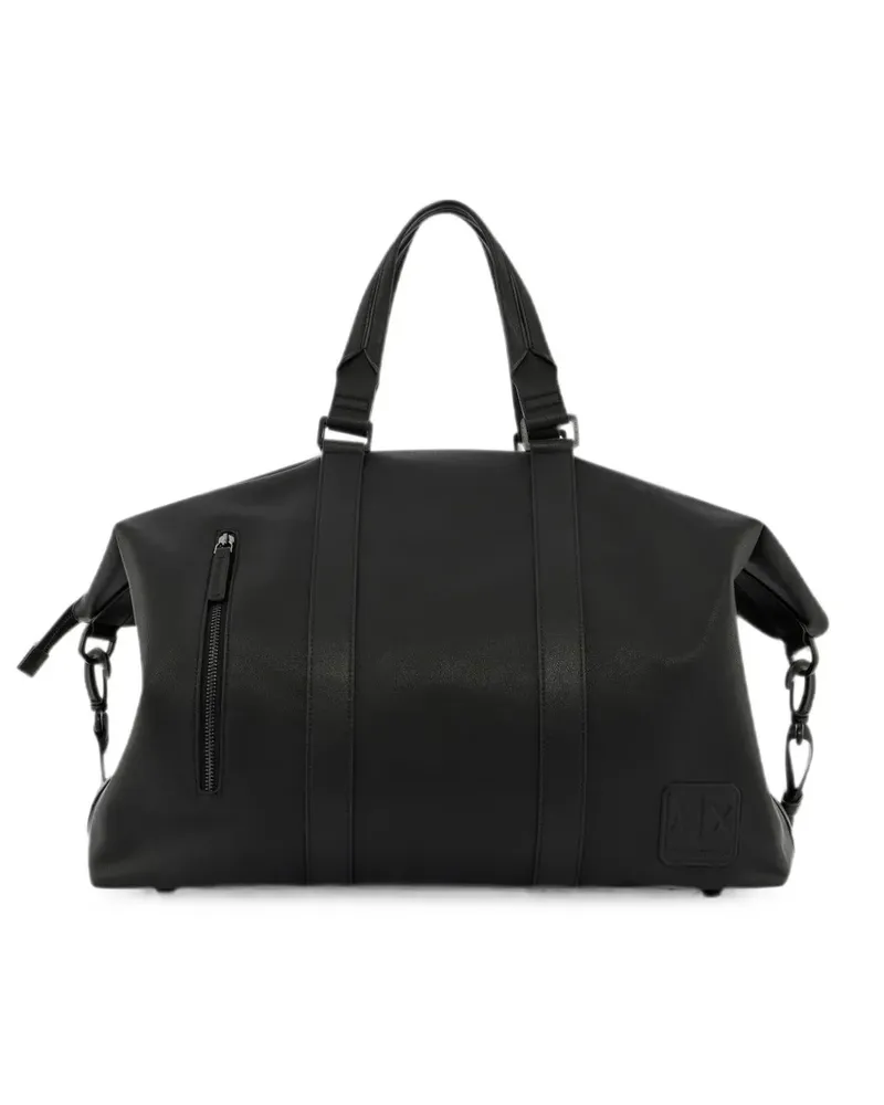 Armani Exchange grained-texture zip-detail holdall - Schwarz Schwarz