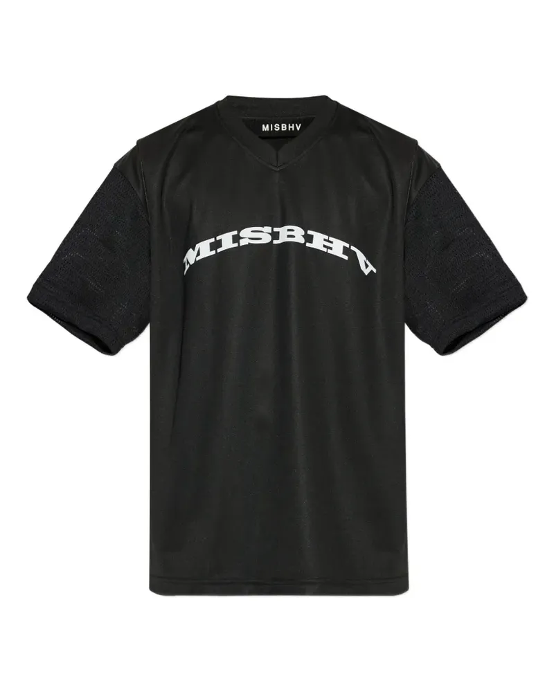 MISBHV V-neck panelled T-shirt - Schwarz Schwarz