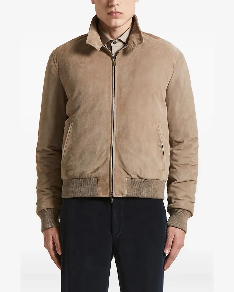 Peserico Bomberjacke aus Wildleder - Nude Nude