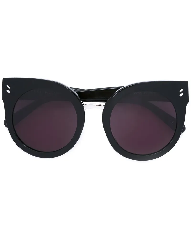 Stella McCartney Runde Oversized-Sonnenbrille - Schwarz Schwarz